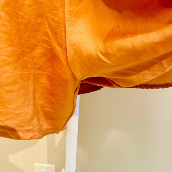 Princess Polly Strapless Orange Satin Romper Size 4 - Picture 2 of 7